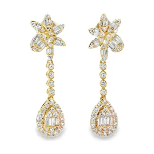 Diamond Teardrop Dangle Earrings