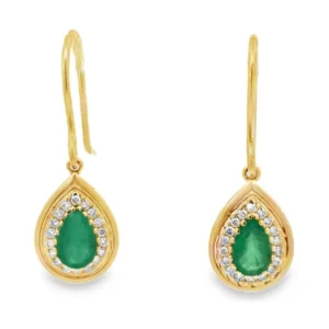 Pear Emerald Drop Earrings