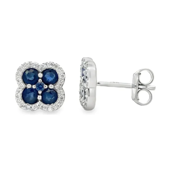 Clover Sapphire Stud Earrings