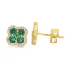 Clover Emerald Halo Earrings