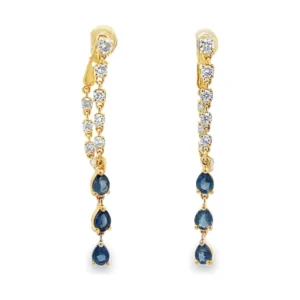 Sapphire Diamond Drop Earrings