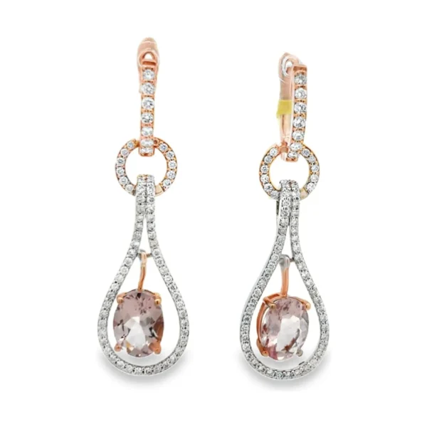 Oval Morganite Drop Earrings