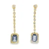 Sapphire Halo Drop Earrings
