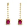 Ruby Drop Halo Earrings