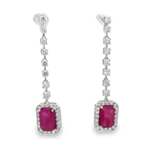 Ruby Halo Drop Earrings