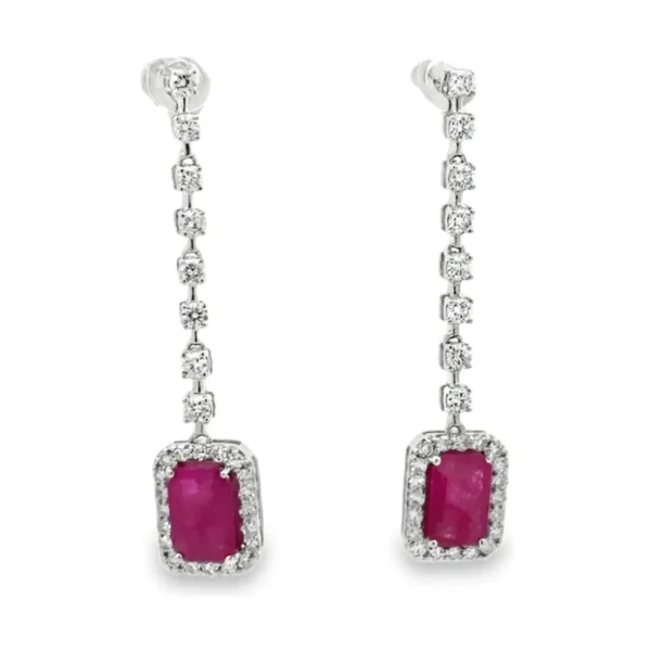Ruby Halo Drop Earrings