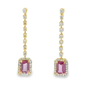 Pink Sapphire Drop Earrings