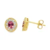 Oval Gemstone Halo Earrings