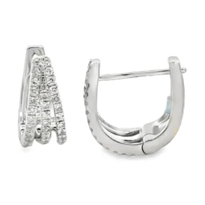 Triple Row Huggie Earrings