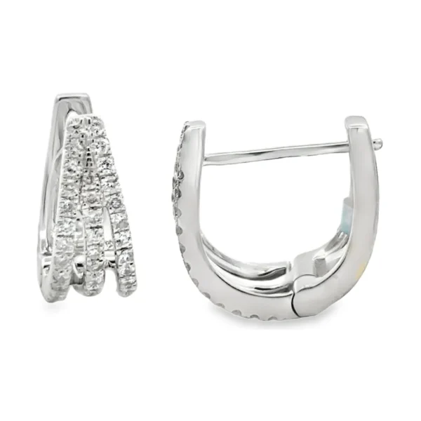 Triple Row Huggie Earrings