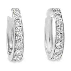 Diamond Huggie Hoop Earrings