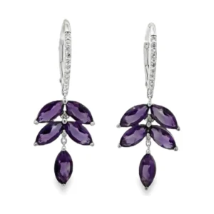 Marquise Amethyst Drop Earrings