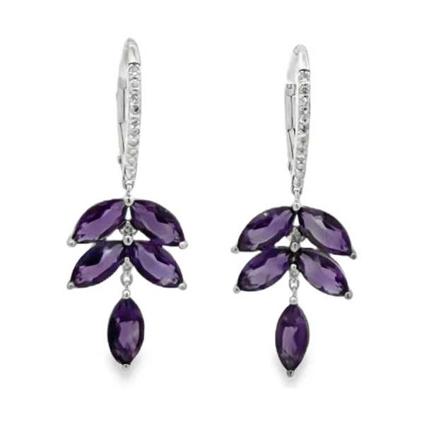 Marquise Amethyst Drop Earrings