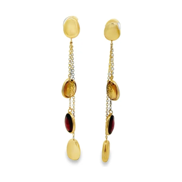 Multi Gemstone Drop Earrings