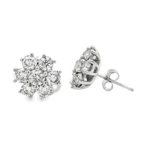 Cluster Diamond Stud Earrings