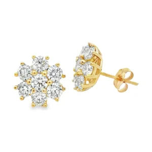 Diamond Cluster Stud Earrings