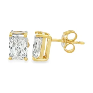 Radiant Diamond Stud Earrings