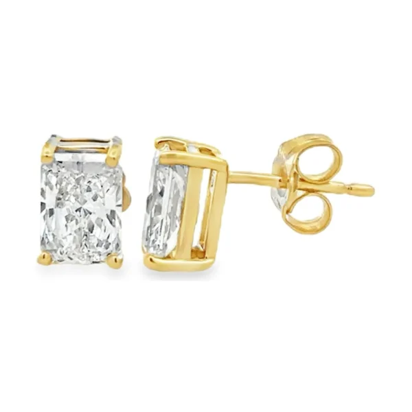 Radiant Diamond Stud Earrings