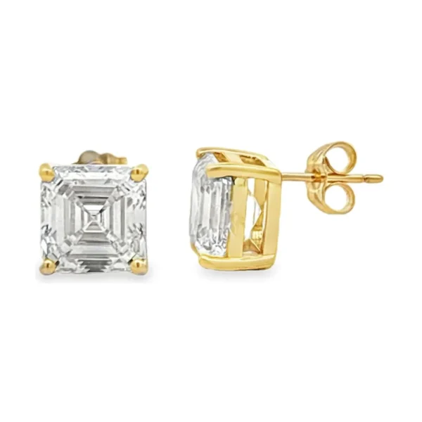 Asscher Cut Stud Earrings