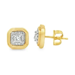 Square Halo Stud Earrings