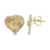 Diamond Heart Stud Earrings