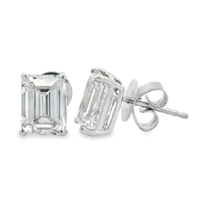 Emerald Cut Diamond Studs