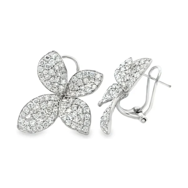 Floral Diamond Stud Earrings