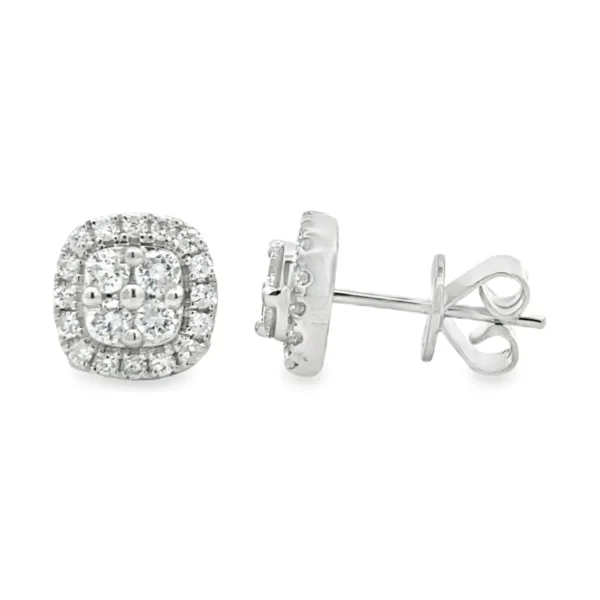 Square Halo Stud Earrings