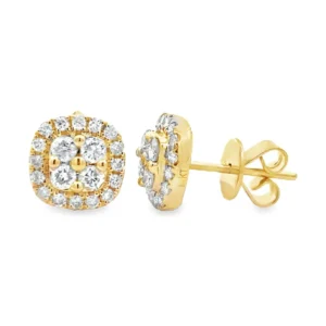 Halo Diamond Stud Earrings