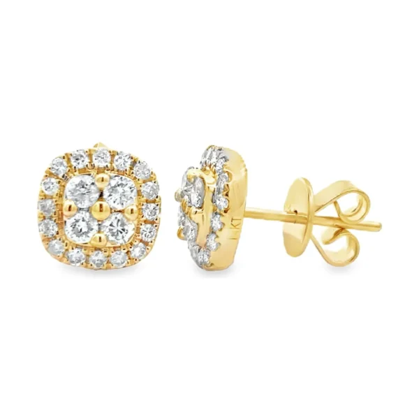 Halo Diamond Stud Earrings