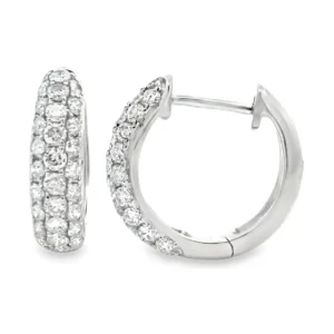 Pave Diamond Hoop Earrings