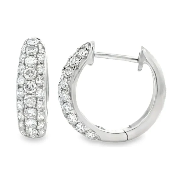 Pave Diamond Hoop Earrings