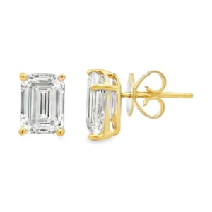 Emerald Diamond Stud Earrings