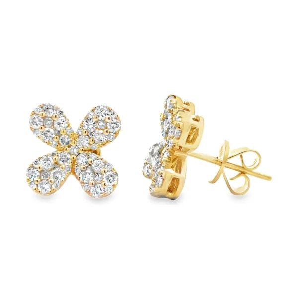 Floral Diamond Stud Earrings