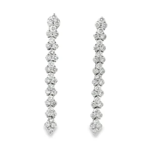 Diamond Cluster Dangle Earrings