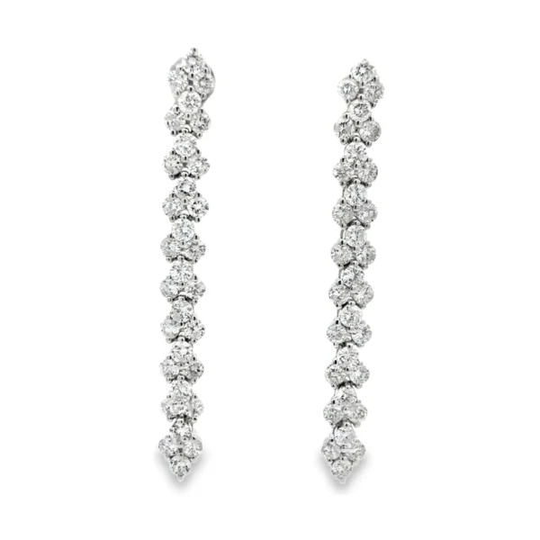 Diamond Cluster Dangle Earrings
