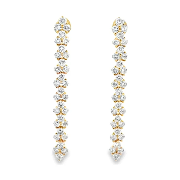 Diamond Cluster Dangle Earrings
