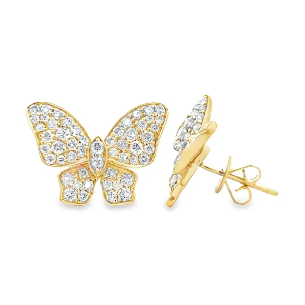 Butterfly Diamond Stud Earrings