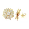 Diamond Flower Stud Earrings