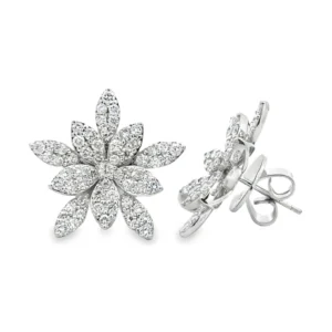 Floral Diamond Stud Earrings