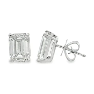 Emerald Cut Diamond Earrings