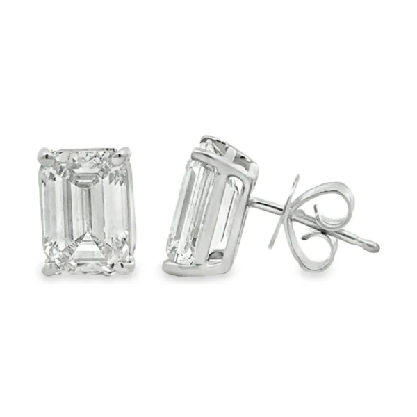 Emerald Cut Diamond Earrings