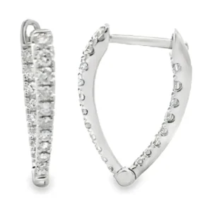 Tapered Diamond Hoop Earrings