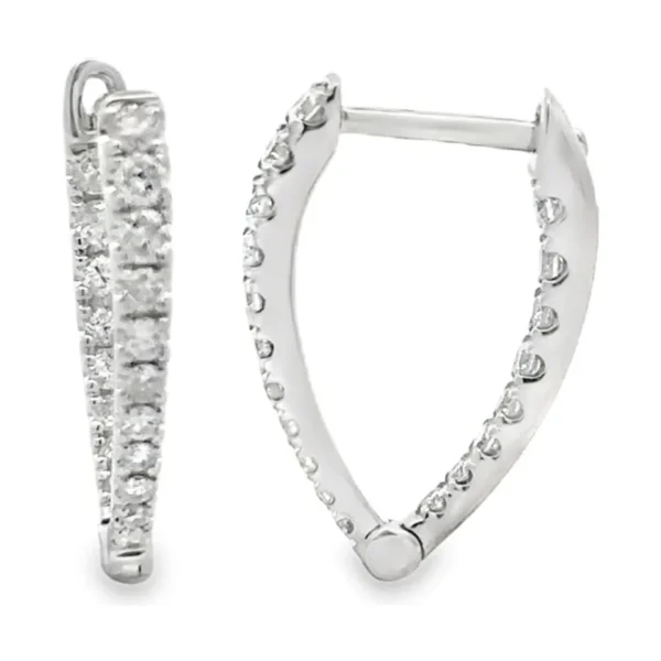 Tapered Diamond Hoop Earrings