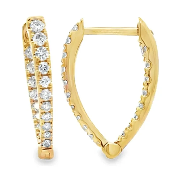 Diamond V Shape Hoop Earrings