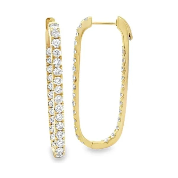 Oval Diamond Hoop Earrings