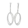 Diamond Oval Dangle Earrings