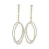 Oval Diamond Dangle Earrings