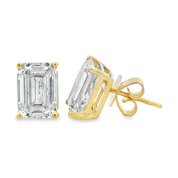 Emerald Cut Diamond Earrings