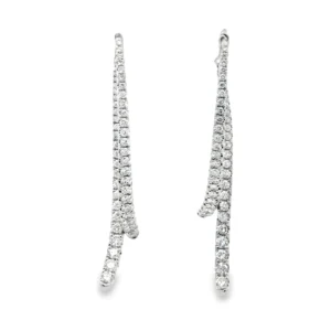 Curved Diamond Dangle Earrings